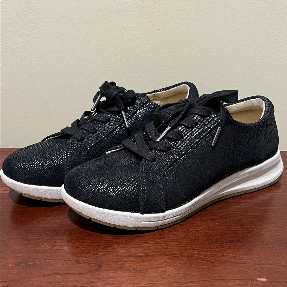 Revere Athens - Lizard - Black Sparkly Textured Sneakers - Picture 3 of 8